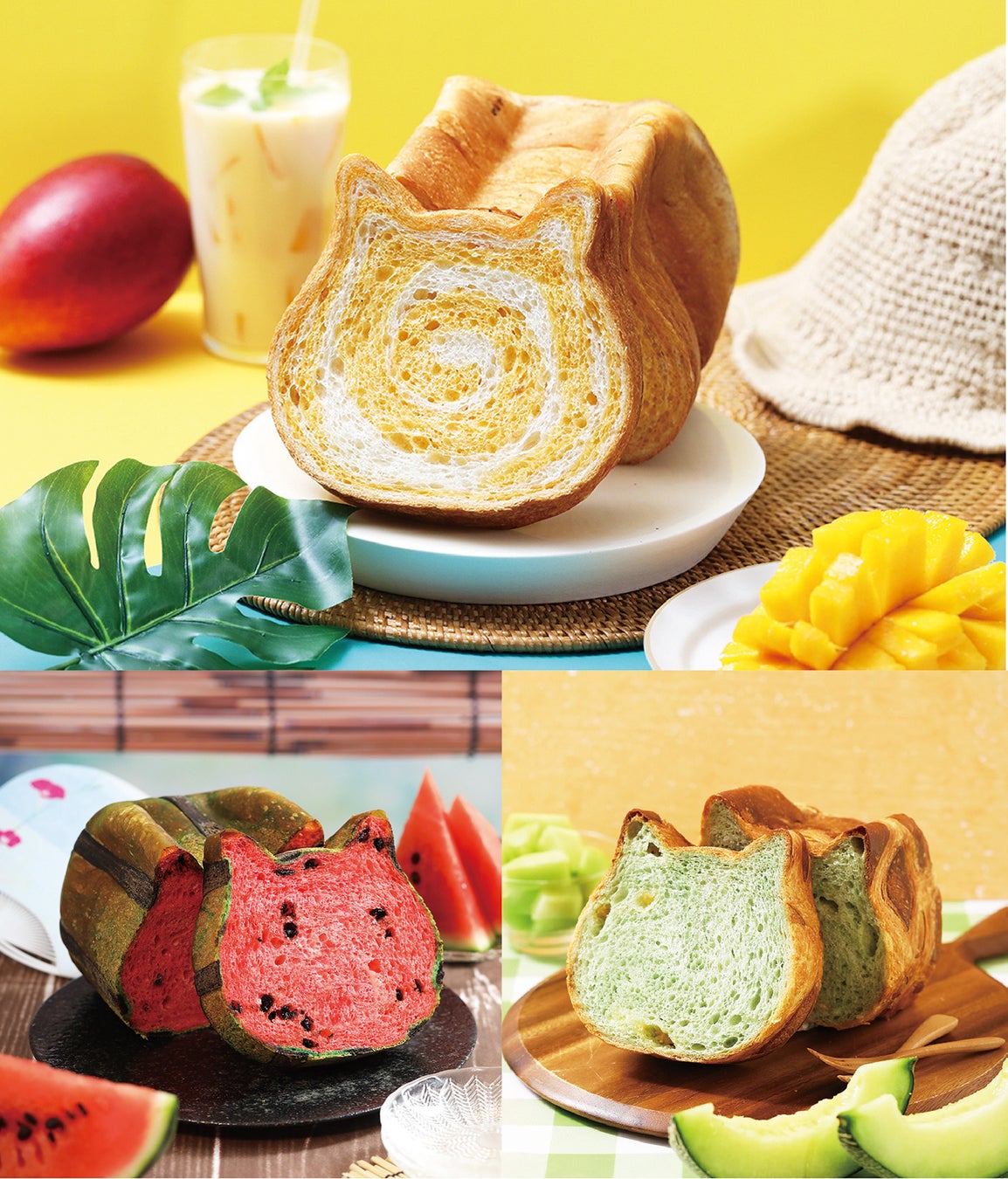 【ねこねこ 8月限定商品！】『ねこねこ食パン マンゴーラッシー』が8月1日より新発売。本物にそっくり！？ 『ねこねこ食パン （スイカ+メロン）』もオンラインストア限定で同日発売のサブ画像1