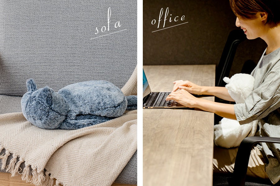 愛らしい猫型のフォルムと、とろふわな手触りを実現して昨年話題になった商品「蓄熱式 電気湯たんぽ にゃたんぽ」に2023年の新色グレーが加わり、mottole（モットル）より発売。のサブ画像13