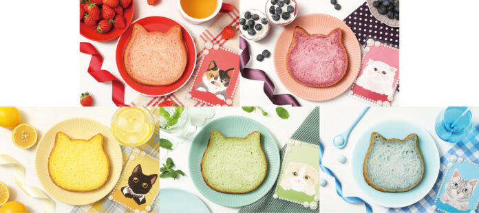 推し活しにゃい？オンラインストア限定で5種の推し色ねこねこ食パンが登場！あか・むらさき・きいろ・みどり・あおの『推し活専用ねこねこ食パン』が限定グッズとセットで新発売！のメイン画像