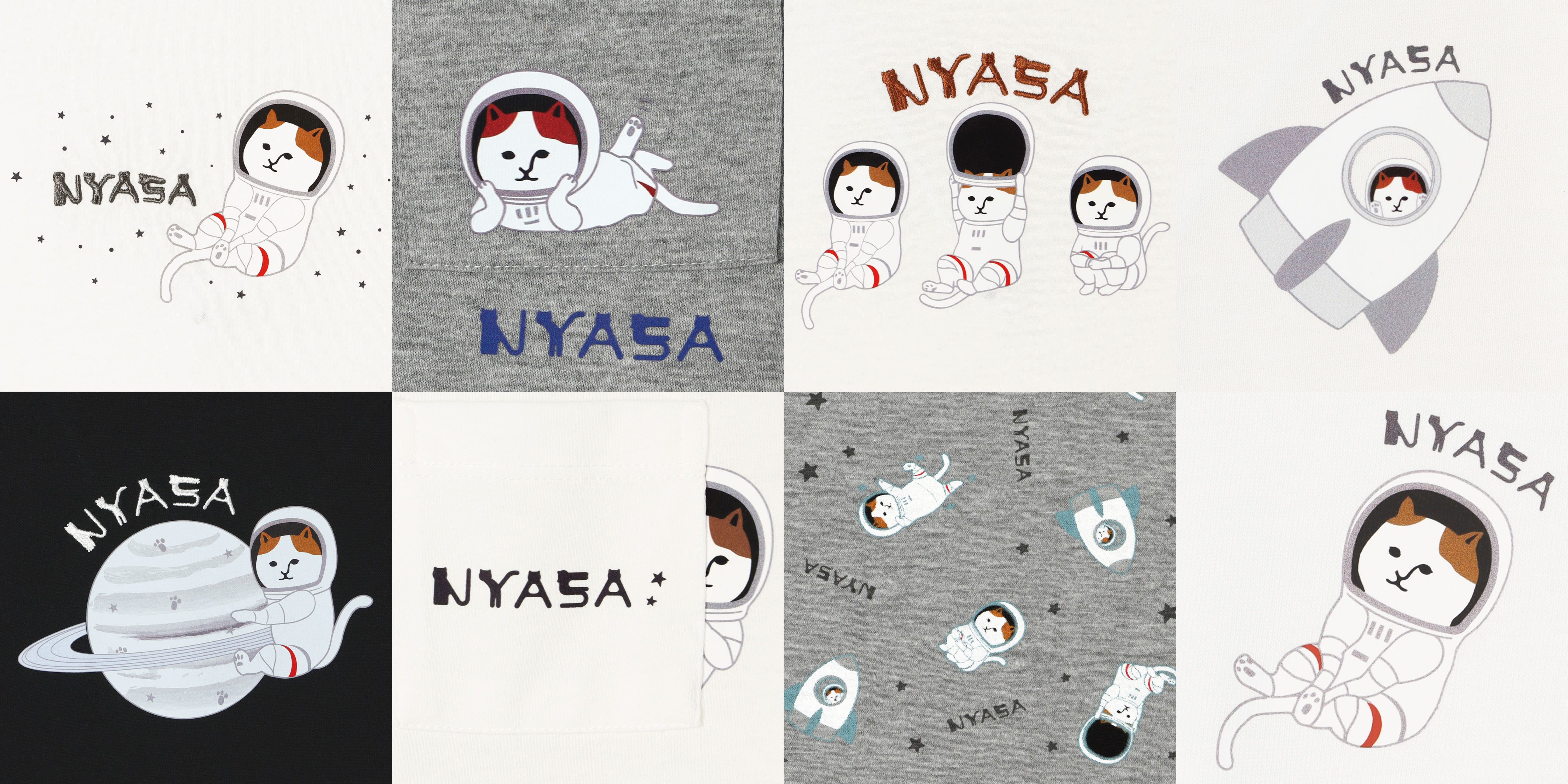 ねこ雑貨プロジェクト「NEKONOBA」人気のキャラクター宇宙ねこ「NYASA（ニャサ）」のTシャツが クロスマルシェオンラインにて販売をスタート！のサブ画像2