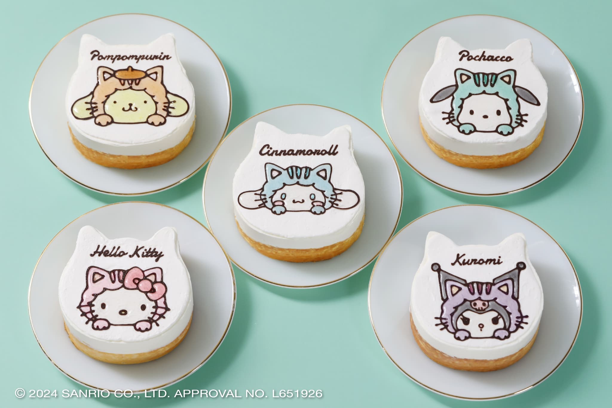 ねこのかぶりものがキュートなオリジナルイラストで発売！ 「ねこねこ」×サンリオのキャラクターのコラボ限定“ねこ型”ケーキが7月16日（火）より公式オンラインストアをはじめ、ピネードにて新登場！のサブ画像1