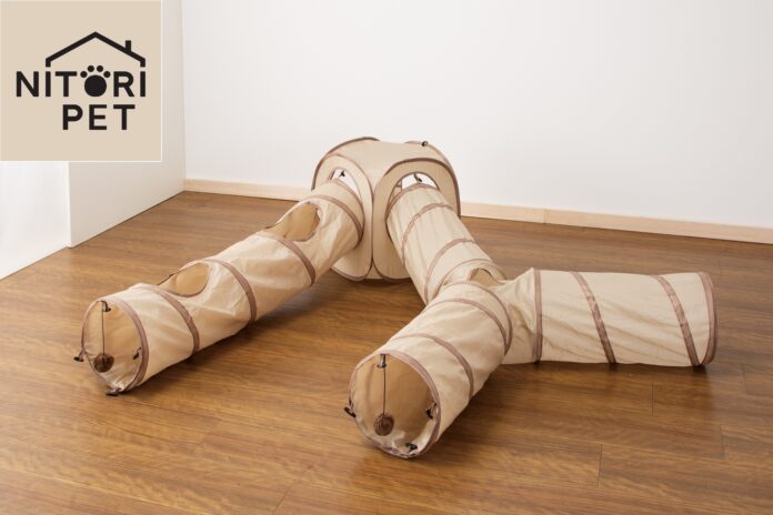 連結して遊べるペットトンネルが新発売！ボールのおもちゃとシャカシャカ音が鳴る仕掛けつき！のメイン画像